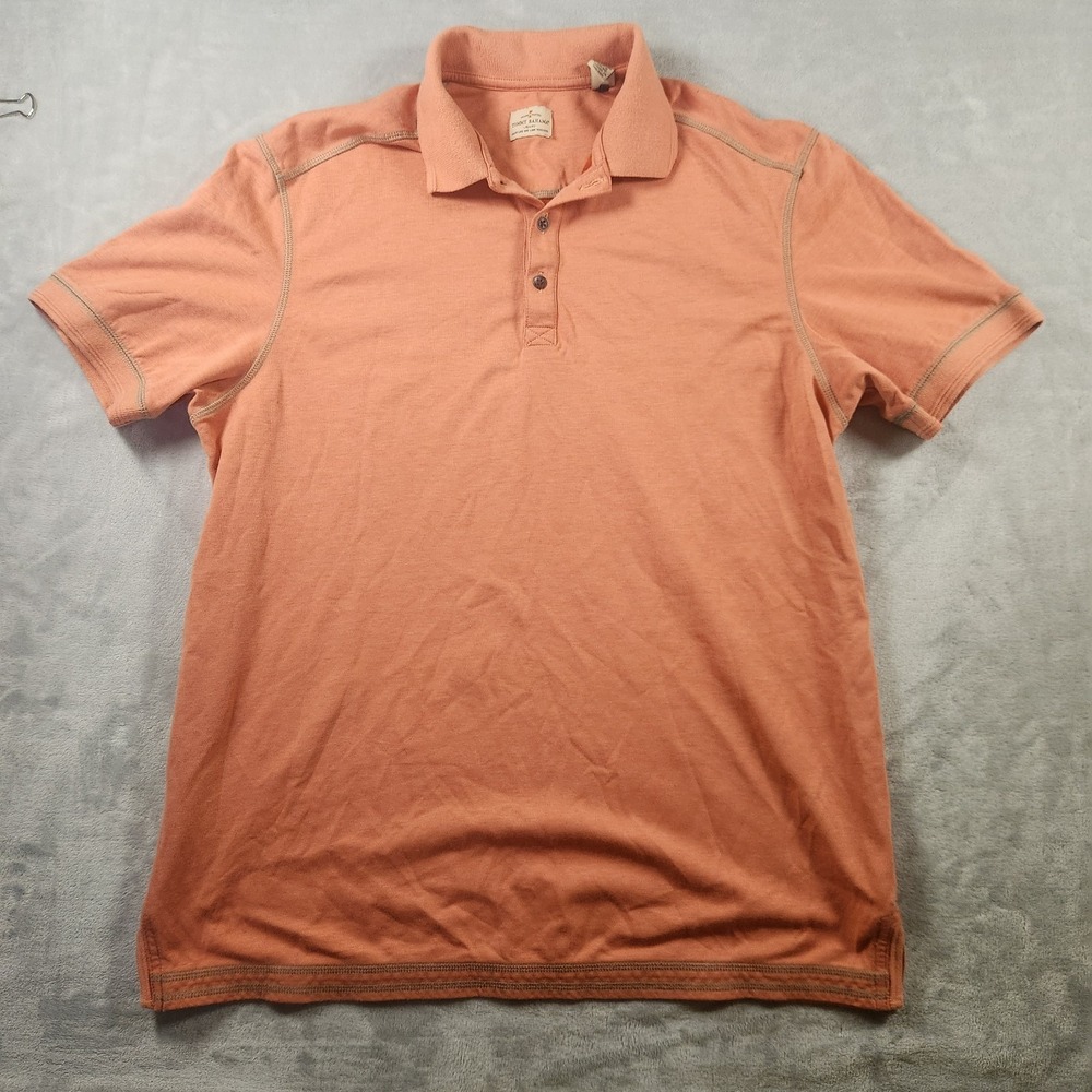 Tommy Bahama Jeans Polo Shirt Mens M Orange Island Modern Fit Pima Cotton Casual